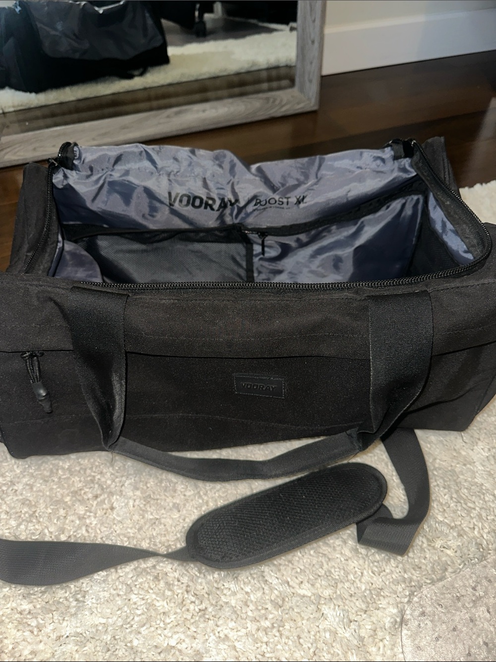 Black vooray Duffel Bag with Shoulder Strap